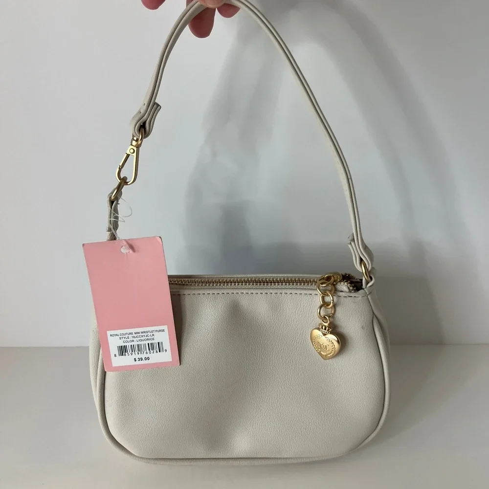 Womens Juicy Couture‎ Royal Couture Mini Wristlet Purse Liquorice Color NWT